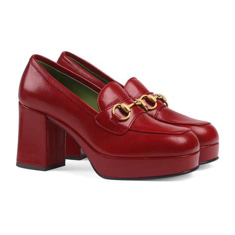 gucci red loafers womens|gucci platform loafer.